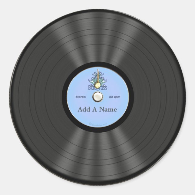 Personalisierter Bluegrass Vinyl Record Runder Aufkleber (Vorderseite)