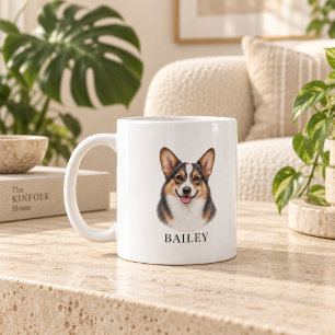 Personalisierter Bluie Dreifarben-Corgi Kaffeetasse