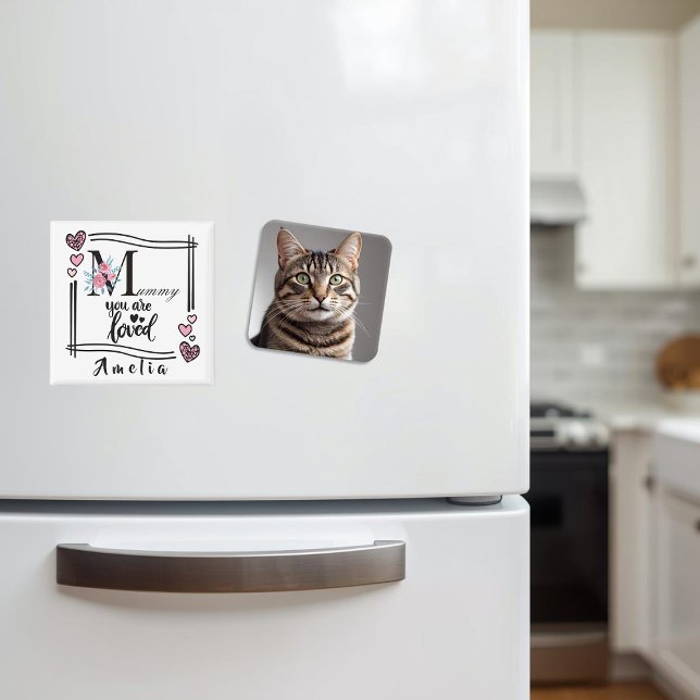 Personalisierter Blumen-Magnet für Mama Magnet (Von Creator hochgeladen)