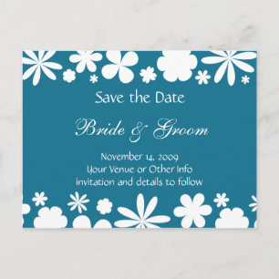 Personalisierter Blumen-Power - Save the Date Ankündigungspostkarte
