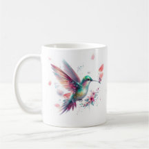 Personalisierter Blumen-Servierbecher für Kolibris