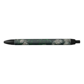 Personalisierter Blumen-Tintenstift in Schwarz für Kugelschreiber