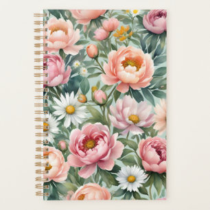 Personalisierter Blumen-Wallpaper-Druck Planer