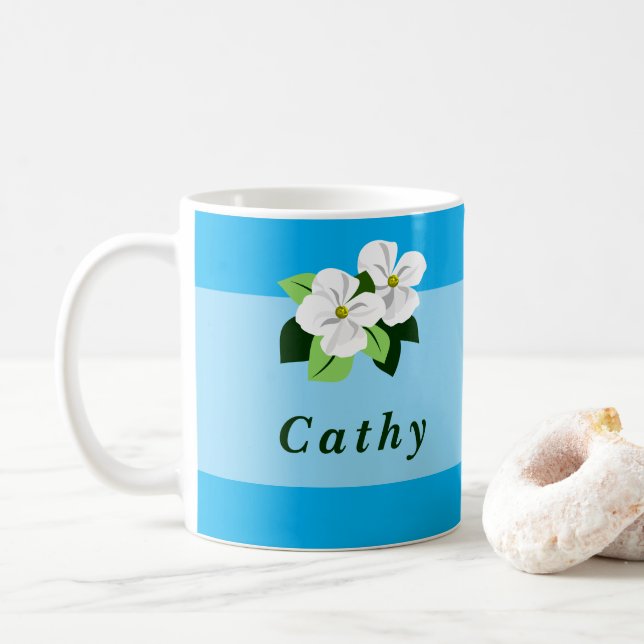 Personalisierter Blumenbecher Kaffeetasse (Mit Donut)
