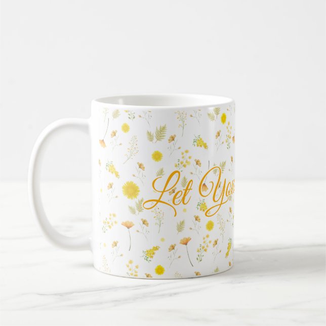 Personalisierter Blumenbecher mit individuellem Na Kaffeetasse (Links)