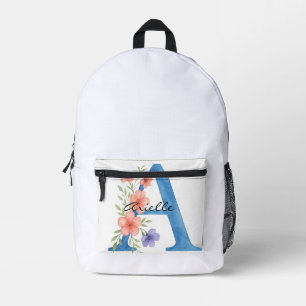 Personalisierter Blumenbrief A monogramm Bedruckter Rucksack