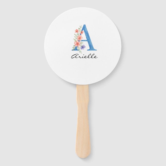 Personalisierter Blumenbrief A monogramm Fächer (Vorderseite)