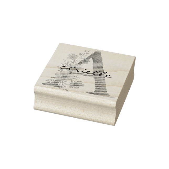 Personalisierter Blumenbrief A monogramm Gummistempel (Stempel)