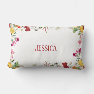 Personalisierter Blumengarten Farbige Blume Lendenkissen