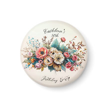Personalisierter Blumengeburtstagsfeier-Magnet