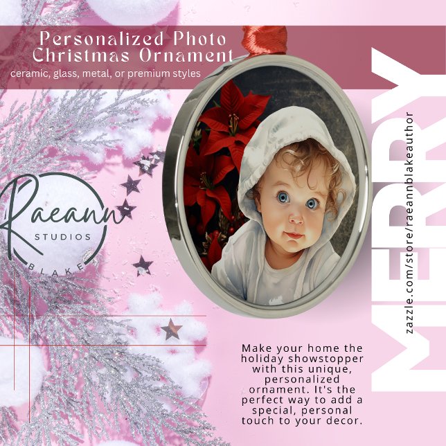 Personalisierter Blumenhintergrund Weihnachtsschmu Ornament Aus Metall (Von Creator hochgeladen)