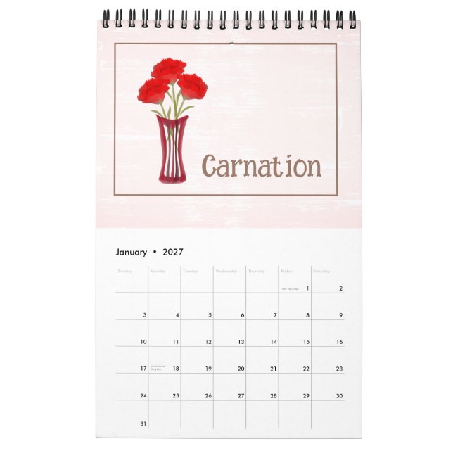 Personalisierter Blumenillustrationskalender Kalender (Jan 2027)