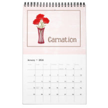 Personalisierter Blumenillustrationskalender