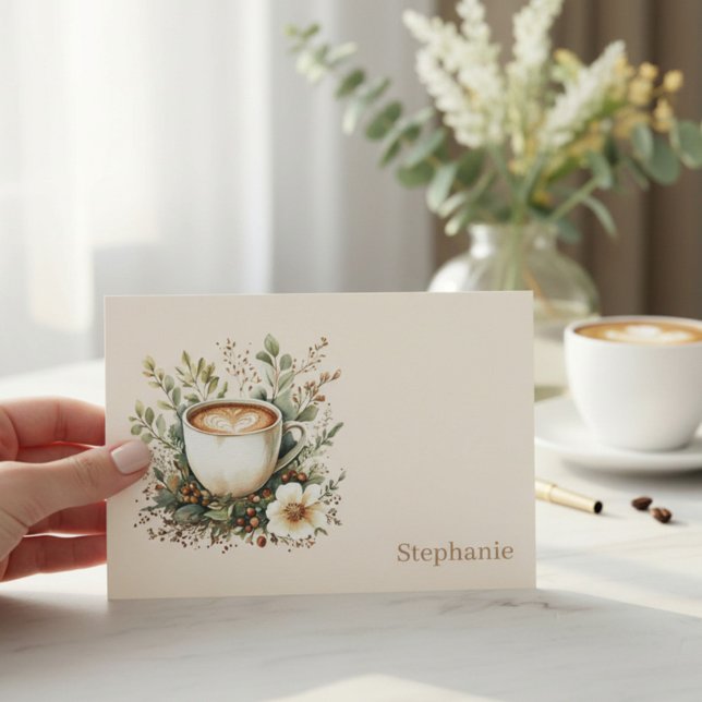 Personalisierter Blumenkaffeebecher Mitteilungskarte (Von Creator hochgeladen)