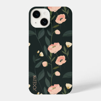 Personalisierter Blumenkoffer iPhone 14 Hülle