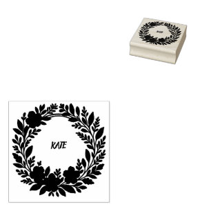 Personalisierter Blumenkranz – Benutzerdefinierter Gummistempel