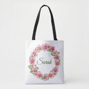 Personalisierter Blumenkranz in Rosa und Grün