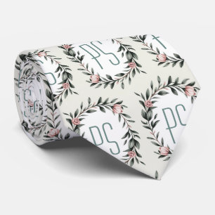 Personalisierter Blumenkranz Monogramm Krawatte