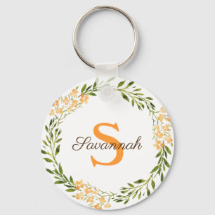 Personalisierter Blumenkranz Schlüsselanhänger