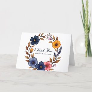 Personalisierter Blumenkranz Vielen Dank Dankeskarte