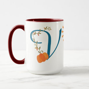 Personalisierter Blumenmonogramm-Becher Tasse