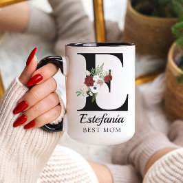 Personalisierter Blumenmonogramm-Tasse Geschenk fü Tasse