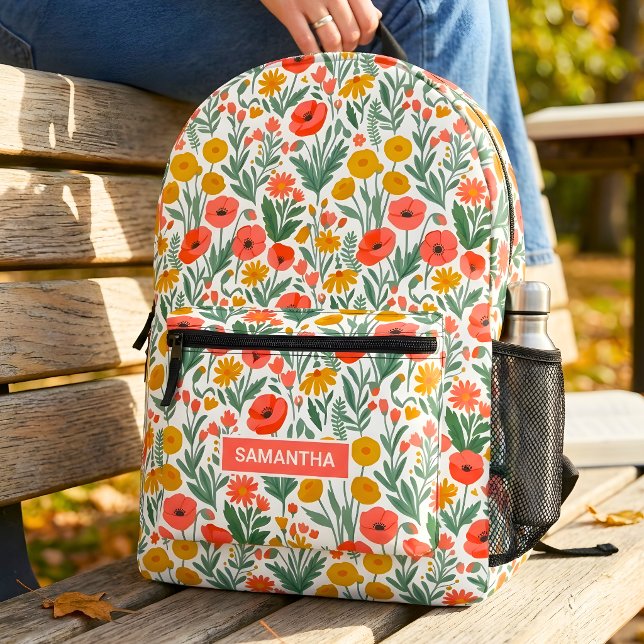 Personalisierter Blumenname Bedruckter Rucksack (Von Creator hochgeladen)