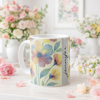 Personalisierter Blumenname _ Brautparty  Kaffeetasse