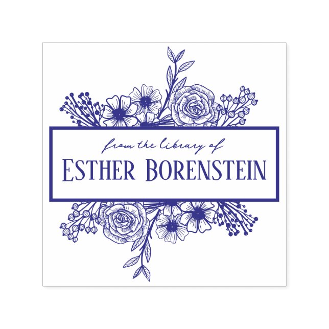 Personalisierter Blumenname Briefmarke Permastempel (Design)