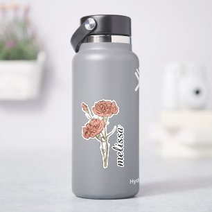 Personalisierter Blumenname Elegante benutzerdefin Aufkleber