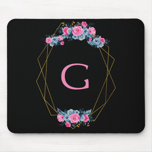 Personalisierter Blumenrahmen Mousepad (Vorne)