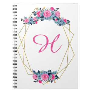 Personalisierter Blumenrahmen Notizblock