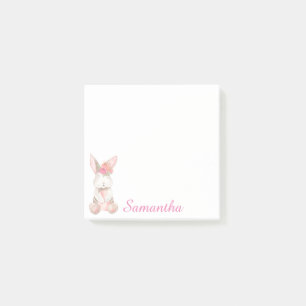 Personalisierter Blumenrosa Bunny Post-It-It-Notes Post-it Klebezettel