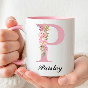 Personalisierter Blumenrosen-Becher Baby Shower-Ge Tasse