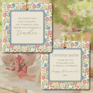 Personalisierter Blumenschmuck für pensionierte Le Keramikornament