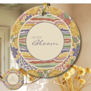 Personalisierter Blumenschmuck - Lass Freude erblü Keramik Ornament