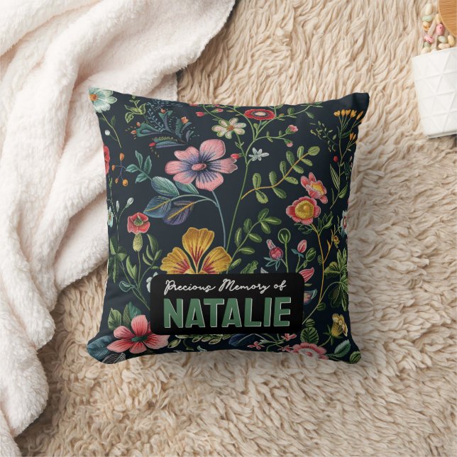 Personalisierter Blumenspeicher Kissen (Decke)