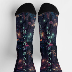 Personalisierter Blumenspray Fantasy Art Trauzeuge Socken