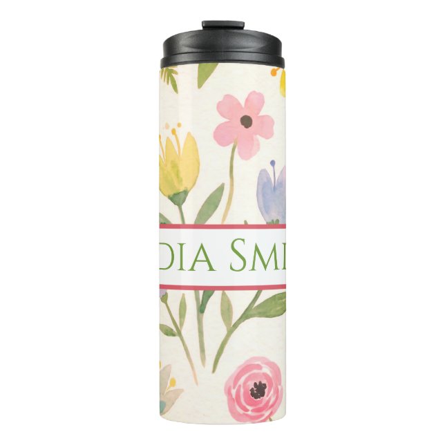 Personalisierter Blumentrinkbecher Thermosbecher (Vorderseite)