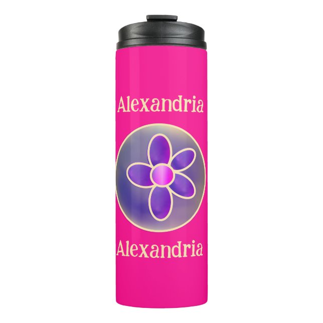 Personalisierter Bluthochdruck Rosa Thermosbecher (Vorderseite)