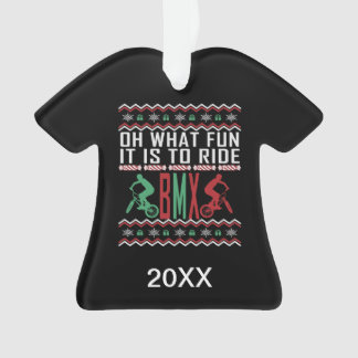 Personalisierter BMX Rider Ugly Weihnachtssüßer Ornament
