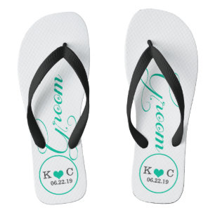 Personalisierter Boden (Aqua) Flip Flops