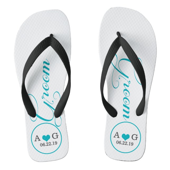 Personalisierter Boden (blau) Flip Flops (Fußbett)