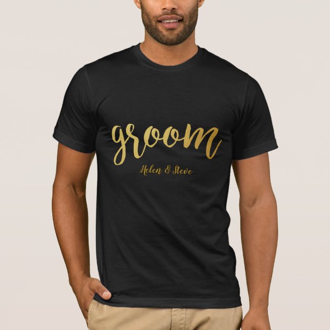 Personalisierter Boden | Gold Print | T-Shirt (Vorderseite)