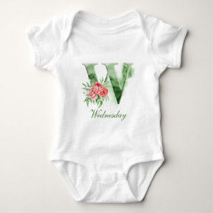 Personalisierter Bodysuit des Name-Monogramm-  Baby Strampler