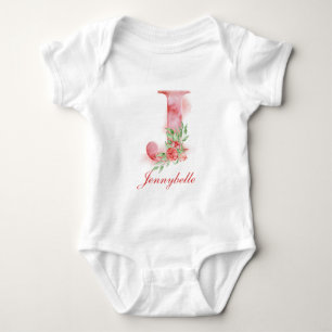 Personalisierter Bodysuit des Name-Monogramm-  Baby Strampler