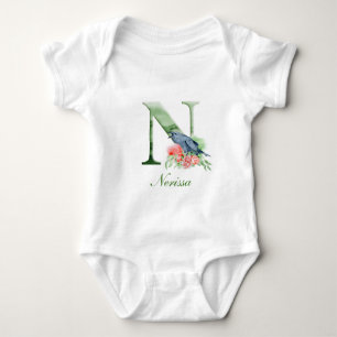 Personalisierter Bodysuit des Name-Monogramm-  Baby Strampler