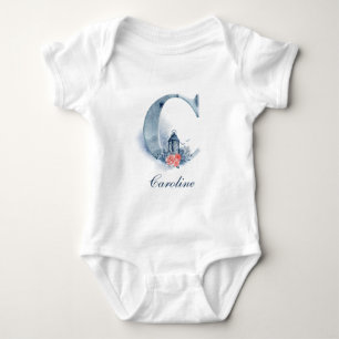 Personalisierter Bodysuit des Name-Monogramm-  Baby Strampler