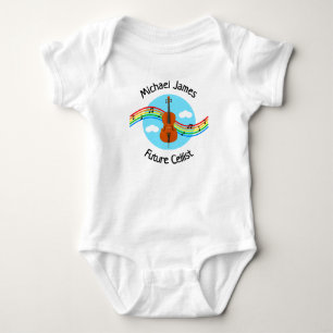 Personalisierter Bodysuit für zukünftige Cellisten Baby Strampler