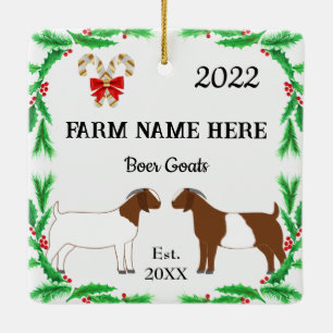 Personalisierter Boer Goat Farm Weihnachten #2 Keramikornament